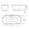 Aplomo Wafle voľne stojaca akrylátová vaňa 170x80, biela, MO-1045D