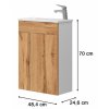 Lavedo Amadeo II Wotan Oak 50 kúpeľňová skrinka s umývadlom, AMADEOII_T-50_WOTAN_OAK