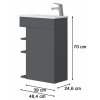Lavedo Amadeo Antracit 50 kúpeľňová skrinka s umývadlom, AMADEO_T-40_ANTHRACITE