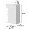 Lavedo Amadeo White 50 kúpeľňová skrinka s umývadlom, AMADEO_T-40_WHITE