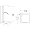 Kerra Pixel SQ Biely štvorcový sprchový kút s vaňou Veľkosť sprchového kúta: 90x90cm, PIXWH90