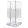 Kerra Pixel SQ Biely štvorcový sprchový kút s vaňou Rozmery sprchového kúta: 80x80cm, PIXWH80