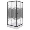 Kerra Pixel SQ Black štvorcový sprchový kút s vaňou Veľkosť sprchového kúta: 90x90cm, PIXBL90