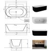 Besco Denaya voľne stojaca akrylátová vaňa, čierna Dĺžka vane: 170 cm, Orientácia: pravá, WASB-170DPC