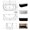 Besco Denaya voľne stojaca akrylátová vaňa, čierna Dĺžka vane: 170 cm, Orientácia: pravá, WASB-170DPC