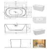 Besco Avita A-line voľne stojaca akrylátová vaňa so štrbinovým prepadom, biely lesk Dĺžka vane: 160 cm, Orientácia: ľavá, WAA-160ALS