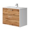 Lavedo Afina Piedra biela/dub botanický 80 kúpeľňová skrinka s umývadlom, AF-80-PIE-WWO2