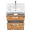 Lavedo Afina Piedra biela/dub botanický 60 kúpeľňová skrinka s umývadlom, AF-60-PIE-WWO2