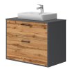 Lavedo Afina Neon Grey/Wotan Oak 80 kúpeľňová skrinka s umývadlom, AF-80-NE-WO