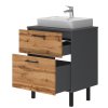 Lavedo Afina Neon Grey/Wotan Oak 60 kúpeľňová skrinka s umývadlom, AF-60-NE-WO