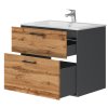 Lavedo Afina Piedra Grey/Wotan Oak 70 kúpeľňová skrinka s umývadlom, AF-70-PIE-GRWO