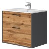 Lavedo Afina Piedra Grey/Wotan Oak 70 kúpeľňová skrinka s umývadlom, AF-70-PIE-GRWO