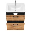 Lavedo Afina Piedra Grey/Wotan Oak 60 kúpeľňová skrinka s umývadlom, AF-60-PIE-GRWO