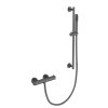 Sprchový set Besco Veo s termostatickou batériou a posuvnou ručnou sprchou, grafit, BP-VNTII-GR