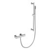 Sprchová súprava Besco Veo s termostatickou batériou a posuvnou ručnou sprchou, chróm, BP-VNTII-CH