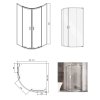 Besco Zarya štvrťkruhový sprchový kút s vaničkou Axim, čierny Rozmery krytu: 80x80cm, ZB-AXS80-190