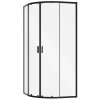 Besco Zarya štvrťkruhový sprchový kút s vaničkou Axim, čierny Rozmery krytu: 80x80cm, ZB-AXS80-190