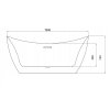 Aplomo Liza voľne stojaca akrylátová vaňa 160x76, LIZA1