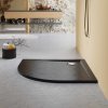 Polimat Perrito Čierna štvrťkruhová sprchová vanička s imitáciou kameňa, liaty mramor Veľkosť vaničky: 90x90cm, 00542