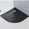 Polimat Perrito Čierna štvrťkruhová sprchová vanička s imitáciou kameňa, liaty mramor Veľkosť vaničky: 80x80cm, 00531
