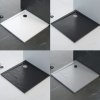 Polimat Perrito Black Square Shower Tray Stone Imitation, Cast Marble Tray Size: 80x80cm, 00549
