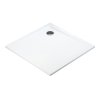 Polimat Perrito White Square Shower Tray Stone Imitation, Cast Marble Tray Size: 90x90cm, 00563