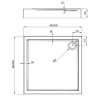 Aplomo Jasmin Plus štvorcová sprchová vanička Veľkosť vaničky: 90x90cm, KTJ_041B
