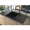 Aplomo Eridan 100 granitový drez s odkapávačom, grafitová metalíza, ZQE_G713