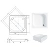 Besco Ares štvorcová vysoká sprchová vanička Veľkosť vaničky: 80x80cm, BAA-80-KW