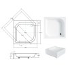Besco Ares štvorcová vysoká sprchová vanička Veľkosť vaničky: 80x80cm, BAA-80-KW