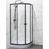 Kerra Leo Čierny štvrťkruhový sprchový kút s vaňou Rozmery sprchového kúta: 90x90cm, LEOBL90