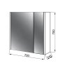Zrkadlová kúpeľňová skrinka Lavedo Eliba 70, ELBA-Z-70BO2