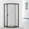 Aplomo Stylio Jeden štvrťkruhový sprchový kút, čierny Rozmery krytu: 80x80cm, BK501RTK