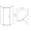 Kerra Metro čierny päťuholníkový sprchový kút 90x90, MET02