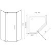 Kerra Kora 90x90 päťuholníkový sprchový kút, 906