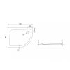 Aplomo Oris Slim 100x80 štvrťkruhová sprchová vanička, pravá, 00069