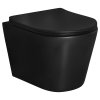 Aplomo Milos Black WC so sedadlom, bez okrajov, MILBL