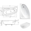 Akrylátová vaňa Besco Cornea 150x100 Orientácia: pravá, WAC-150-NP
