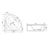 Polimat Standard 150x150 rohová akrylátová vaňa, 00248