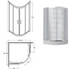 Besco Modern 185 štvrťkruhový sprchový kút Rozmery sprchového kúta: 90x90cm, MP-90-185-C