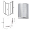 Besco Modern 185 štvrťkruhový sprchový kút Rozmery sprchového kúta: 80x80cm, MP-80-185-C