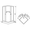 Kerra Pico Black štvorcový sprchový kút s vaňou Rozmery sprchového kúta: 80x80cm, 6834_80X