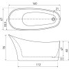 Voľne stojaca akrylátová vaňa Kerra Maya 160, MAY160