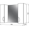 Lavedo Oscaro 95 závesná kúpeľňová skrinka so zrkadlom, OSCAR-Z-11-95BS