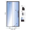 Rea Solárne sprchové dvere, čierne Veľkosť sprchových dverí: 120 cm, REA-K6312