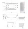 Besco Zoya voľne stojaca akrylátová vaňa 170x80 Orientácia: pravá, WAS-170-ZP