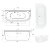 Besco Vista voľne stojaca vaňa, sanitárny kompozit Dĺžka vane: 160 cm, WKV-160-WS