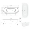 Besco Vista voľne stojaca vaňa, sanitárny kompozit Dĺžka vane: 150 cm, WKV-150-WS
