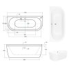 Besco Vista voľne stojaca vaňa, sanitárny kompozit Dĺžka vane: 150 cm, WKV-150-WS
