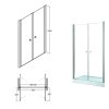 Besco Sinco Due sprchové dvere, chróm Veľkosť sprchových dverí: 80 cm, DSD-80